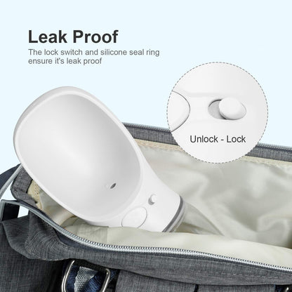 Dog Water Bottle, Leak Proof Portable Pet Water Bottles for Dogs, Puppy Water Dispenser with Drinking Feeder for Travel (Milk White 12Oz)